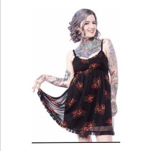 Sourpuss Rose Babydoll Dress XXL